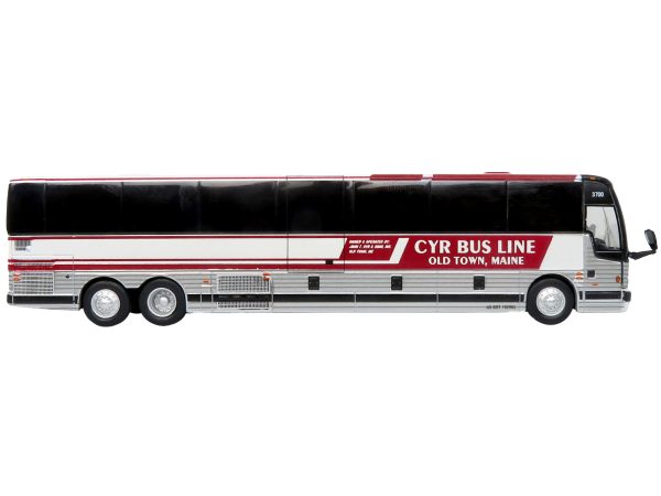 Prevost X3-45 Coach Bus "CYR Bus Line Old Town Maine" Red and White Limited Edition 1/87 (HO) Diecast Model by Iconic Replicas - Image 2