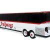 Prevost X3-45 Coach Bus "Trailways - Adirondack Transit Lines" White with Red Stripes Limited Edition 1/87 (HO) Diecast Model by Iconic Replicas - Image 2