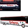 Prevost X3-45 Coach Bus "Trailways - Adirondack Transit Lines" White with Red Stripes Limited Edition 1/87 (HO) Diecast Model by Iconic Replicas - Image 3