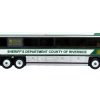 2001 MCI D4000 Coach Bus "Sheriff's Department County of Riverside" White and Green "Vintage Bus & Motorcoach Collection" Limited Edition to 504 pieces Worldwide 1/87 (HO) Diecast Model by Iconic Replicas