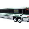 2001 MCI D4000 Coach Bus "Sheriff's Department County of Riverside" White and Green "Vintage Bus & Motorcoach Collection" Limited Edition to 504 pieces Worldwide 1/87 (HO) Diecast Model by Iconic Replicas - Image 2