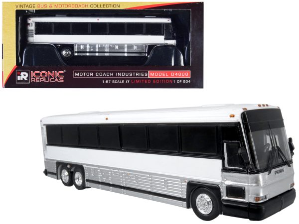 2001 MCI D4000 Coach Bus Plain White "Vintage Bus & Motorcoach Collection" Limited Edition to 504 pieces Worldwide 1/87 (HO) Diecast Model by Iconic Replicas - Image 3