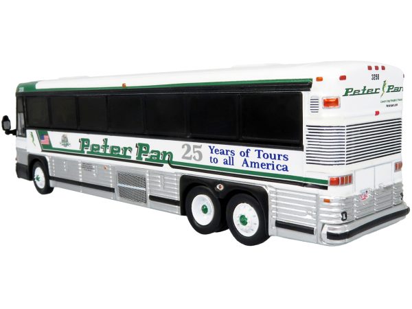 2001 MCI D4000 Coach Bus "Peter Pan 25 Years of Tours to all of America" White and Green "Vintage Bus & Motorcoach Collection" Limited Edition to 504 pieces Worldwide 1/87 (HO) Diecast Model by Iconic Replicas - Image 2