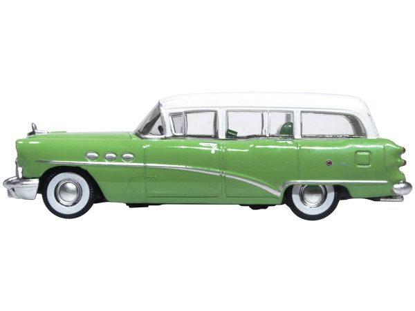 1954 Buick Century Estate Wagon Willow Green and White 1/87 (HO) Scale Diecast Model Car by Oxford Diecast - Image 2