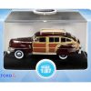 1942 Chrysler Town and Country Woody Wagon Regal Maroon with Roof Rack 1/87 (HO) Scale Diecast Model Car by Oxford Diecast