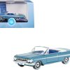 1961 Chevrolet Impala Convertible Jewel Blue Metallic and White with Blue Interior 1/87 (HO) Scale Diecast Model Car by Oxford Diecast - Image 4