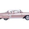 1958 Chevrolet Impala Sport Cay Coral Pink Metallic with White Top 1/87 (HO) Scale Diecast Model Car by Oxford Diecast
