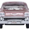 1958 Chevrolet Impala Sport Cay Coral Pink Metallic with White Top 1/87 (HO) Scale Diecast Model Car by Oxford Diecast - Image 2