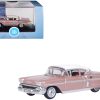 1958 Chevrolet Impala Sport Cay Coral Pink Metallic with White Top 1/87 (HO) Scale Diecast Model Car by Oxford Diecast - Image 4