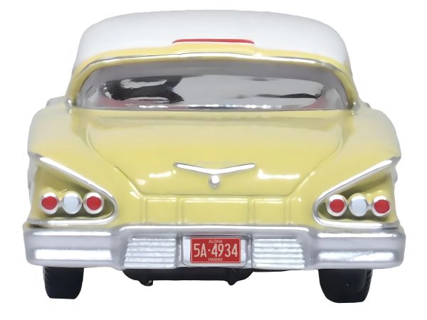 1958 Chevrolet Impala Sport Colonial Cream with Snowcrest White Top 1/87 (HO) Scale Diecast Model Car by Oxford Diecast - Image 2