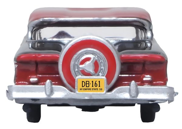 1958 Edsel Citation Silver Gray Metallic with Ember Red Top and Red Interior 1/87 (HO) Scale Diecast Model Car by Oxford Diecast - Image 3