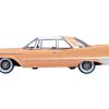 1959 Chrysler Imperial Crown 2 Door Hardtop Persian Pink with White Top 1/87 (HO) Scale Diecast Model Car by Oxford Diecast - Image 4