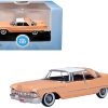 1959 Chrysler Imperial Crown 2 Door Hardtop Persian Pink with White Top 1/87 (HO) Scale Diecast Model Car by Oxford Diecast