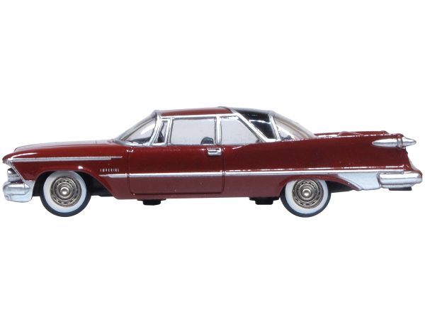 1959 Chrysler Imperial Crown 2 Door Hardtop Radiant Red with Black Top 1/87 (HO) Scale Diecast Model Car by Oxford Diecast - Image 4