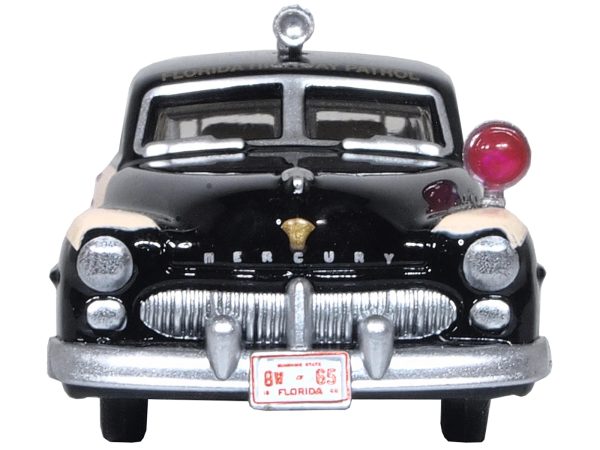1949 Mercury Monarch Police Black and White "Florida Highway Patrol" 1/87 (HO) Scale Diecast Model Car by Oxford Diecast - Image 3