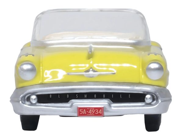 1957 Oldsmobile 88 Convertible Coronado Yellow 1/87 (HO) Scale Diecast Model Car by Oxford Diecast - Image 4