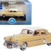 1954 Pontiac Chieftain 4 Door Maize Yellow with Winter White Top 1/87 (HO) Scale Diecast Model Car by Oxford Diecast