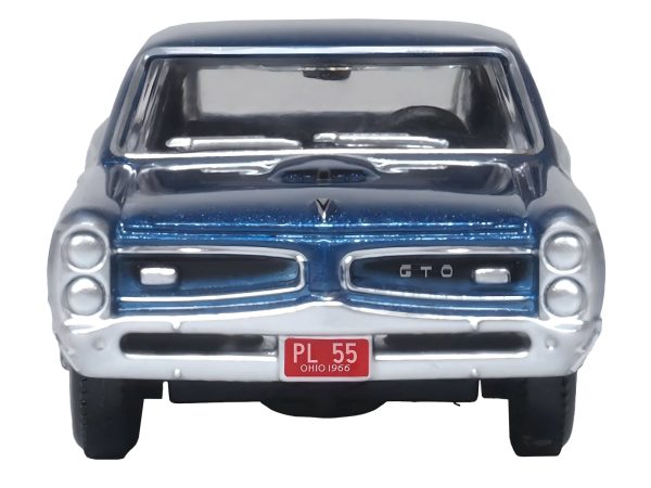 1966 Pontiac GTO Fontaine Blue Metallic 1/87 (HO) Scale Diecast Model Car by Oxford Diecast - Image 2