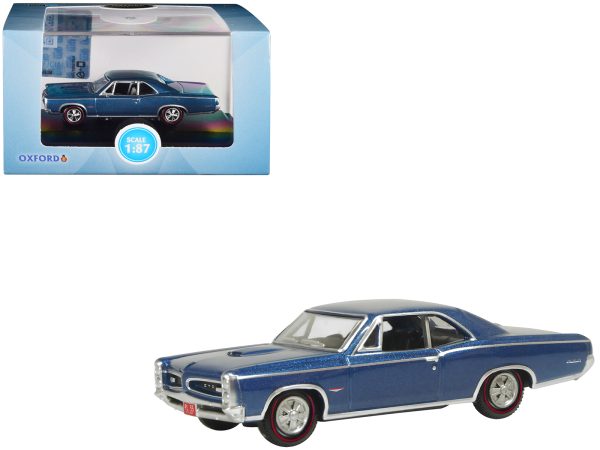 1966 Pontiac GTO Fontaine Blue Metallic 1/87 (HO) Scale Diecast Model Car by Oxford Diecast - Image 3
