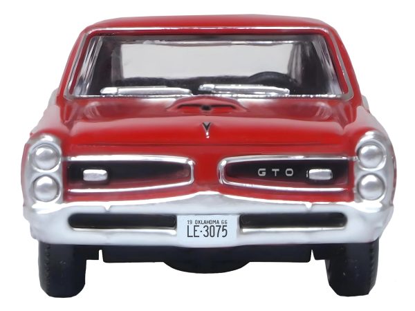 1966 Pontiac GTO Montero Red 1/87 (HO) Scale Diecast Model Car by Oxford Diecast - Image 2