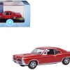 1966 Pontiac GTO Montero Red 1/87 (HO) Scale Diecast Model Car by Oxford Diecast - Image 4