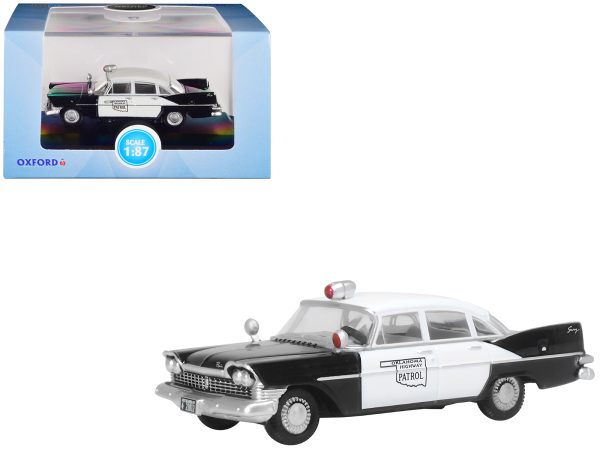 1959 Plymouth Savoy Black and White "Oklahoma Highway Patrol" 1/87 (HO) Scale Diecast Model Car by Oxford Diecast - Image 4
