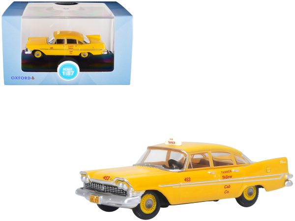 1959 Plymouth Belvedere Taxi Yellow "Tanner Yellow Cab Co." 1/87 (HO) Scale Diecast Model Car by Oxford Diecast - Image 2