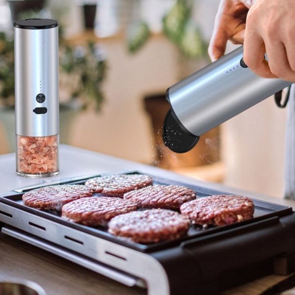Electric Food Corn Soybean Salt And Pepper Grinder Mill Machine Rechargeable Electric Pepper And Salt Grinder Set With LED Kitchen Gadgets - Image 8