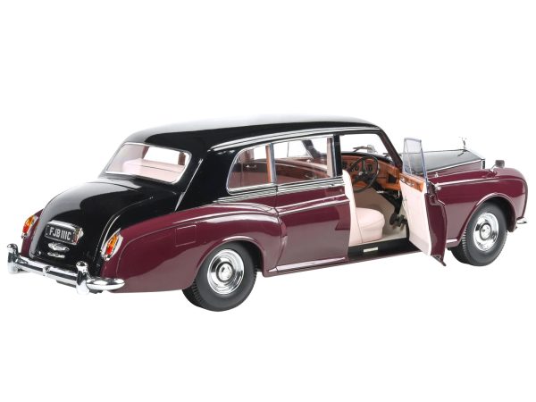 1964 Rolls Royce Phantom V Duotone Royal Garnet Red and Mason's Black 1/18 Diecast Model Car by Paragon Models - Image 3