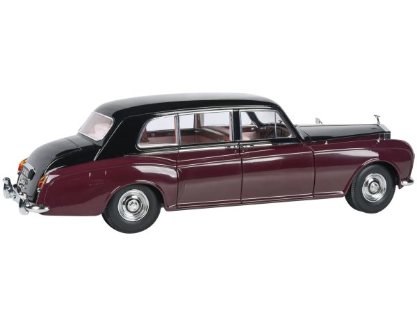 1964 Rolls Royce Phantom V Duotone Royal Garnet Red and Mason's Black 1/18 Diecast Model Car by Paragon Models - Image 2