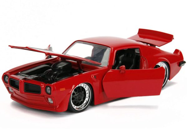 1972 Pontiac Firebird Red with Black Hood Stripe "Bigtime Muscle" Series 1/24 Diecast Model Car by Jada - Image 5