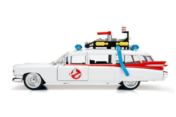 1959 Cadillac Ambulance Ecto-1 White "Ghostbusters" Movie "Hollywood Rides" Series 1/24 Diecast Model Car by Jada - Image 2