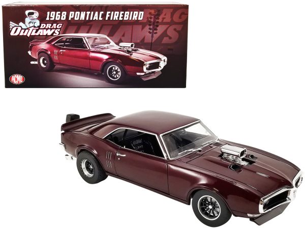 1968 Pontiac Firebird Maroon Metallic "Drag Outlaws" Series Limited Edition to 400 pieces Worldwide 1/18 Diecast Model Car by ACME - Image 3