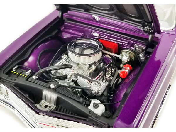 1965 Chevrolet El Camino SS "Custom Cruiser" Purple Metallic with White Graphics Limited Edition to 678 pieces Worldwide 1/18 Diecast Model Car by ACME - Image 4