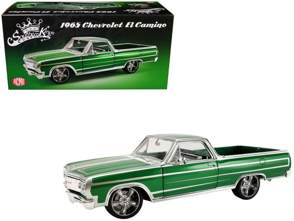 1965 Chevrolet El Camino Custom Calypso Green Metallic with Silver Graphics "Southern Kings Customs" Limited Edition to 210 pieces Worldwide 1/18 Diecast Model Car by ACME - Image 3