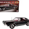 1967 Oldsmobile 442 W-30 Ebony Black with Red Interior Limited Edition to 690 pieces Worldwide 1/18 Diecast Model Car by ACME