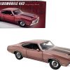 1970 Oldsmobile 442 Regency Rose Metallic with Black Stripes Limited Edition to 348 pieces Worldwide 1/18 Diecast Model Car by ACME