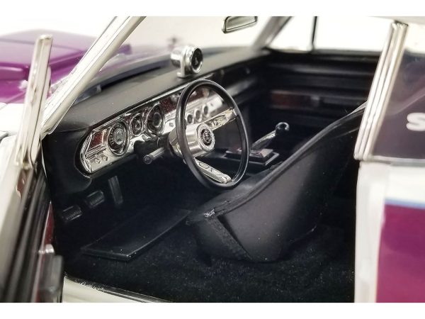 1968 Plymouth Barracuda Purple Metallic and White "Billy the Kid" Limited Edition to 822 pieces Worldwide 1/18 Diecast Model Car by ACME - Image 2
