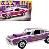1968 Plymouth Barracuda Purple Metallic and White "Billy the Kid" Limited Edition to 822 pieces Worldwide 1/18 Diecast Model Car by ACME - Image 4
