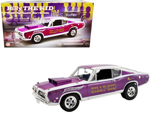 1968 Plymouth Barracuda Purple Metallic and White "Billy the Kid" Limited Edition to 822 pieces Worldwide 1/18 Diecast Model Car by ACME - Image 4