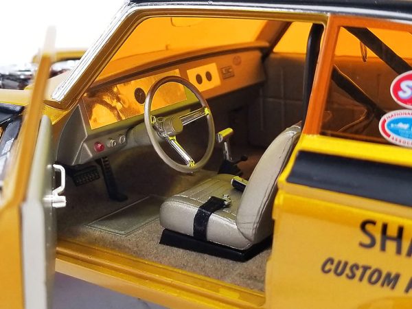 1965 Plymouth AWB (Altered Wheel Base) Gold Metallic with Graphics and Orange-Tinted Windows "UFO" Limited Edition to 636 pieces Worldwide 1/18 Diecast Model Car by ACME - Image 2