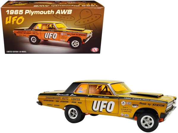 1965 Plymouth AWB (Altered Wheel Base) Gold Metallic with Graphics and Orange-Tinted Windows "UFO" Limited Edition to 636 pieces Worldwide 1/18 Diecast Model Car by ACME - Image 3