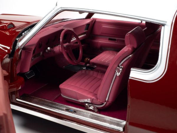 1969 Pontiac Royal Bobcat Grand Prix Model J Matador Red with White Top and Red Interior 1/18 Diecast Model Car by Auto World - Image 3
