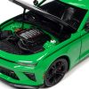 2017 Chevrolet Nickey Camaro SS 1LE Krypton Green with Matt Black Hood and Black Stripes 1/18 Diecast Model Car by Auto World - Image 3