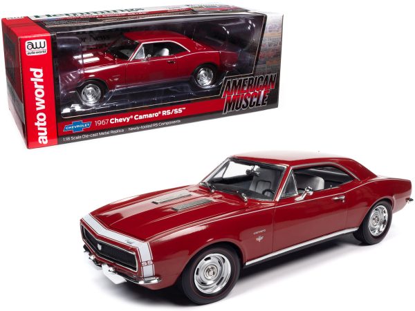 1967 Chevrolet Camaro RS/SS Bolero Red with White Stripe and White Interior "Hemmings Motor News" Magazine Cover Car (March 2014) 1/18 Diecast Model Car by Auto World - Image 4