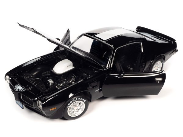 1972 Pontiac Firebird T/A Trans Am Starlight Black with White Stripes "Class of 1972" "American Muscle" Series 1/18 Diecast Model Car by Auto World - Image 2