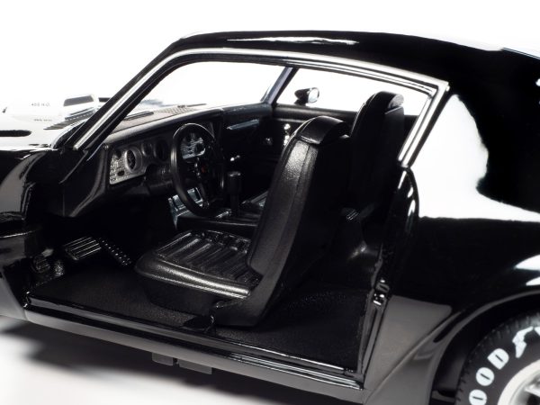 1972 Pontiac Firebird T/A Trans Am Starlight Black with White Stripes "Class of 1972" "American Muscle" Series 1/18 Diecast Model Car by Auto World - Image 3
