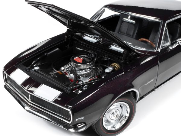 1967 Chevrolet Camaro Z/28 Royal Plum with White Stripes "Muscle Car & Corvette Nationals" (MCACN) 1/18 Diecast Model Car by Auto World - Image 5