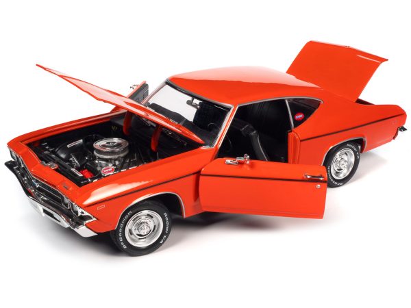 1969 Chevrolet "Nickey" Chevelle Hugger Orange with Black Stripes "Muscle Car & Corvette Nationals" (MCACN) 1/18 Diecast Model Car by Auto World