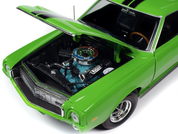 1969 AMC AMX Big Bad Lime Green with Black Stripes "Muscle Car & Corvette Nationals" (MCACN) "American Muscle" Series 1/18 Diecast Model Car by Auto World - Image 3